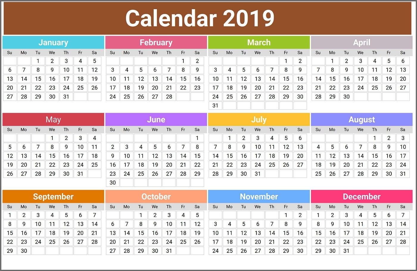 free printable calendar 2019 free printable calendar 2019