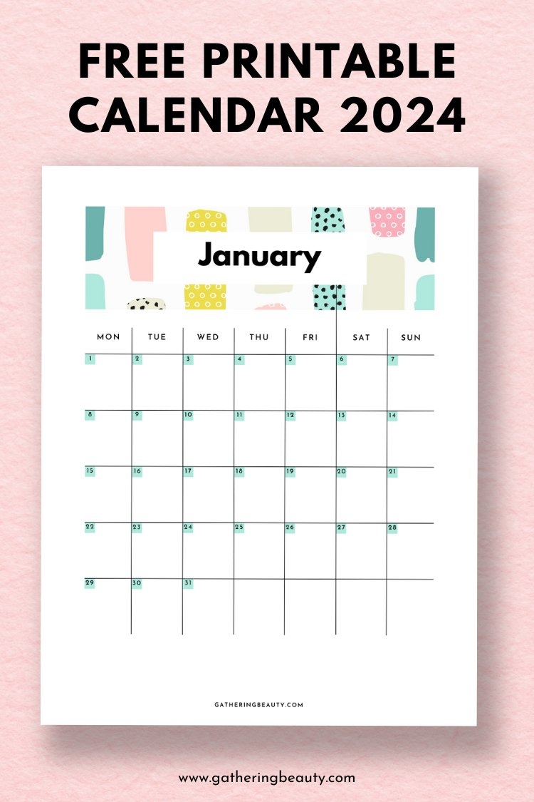 Free Printable Calendar 2024 Gathering Beauty