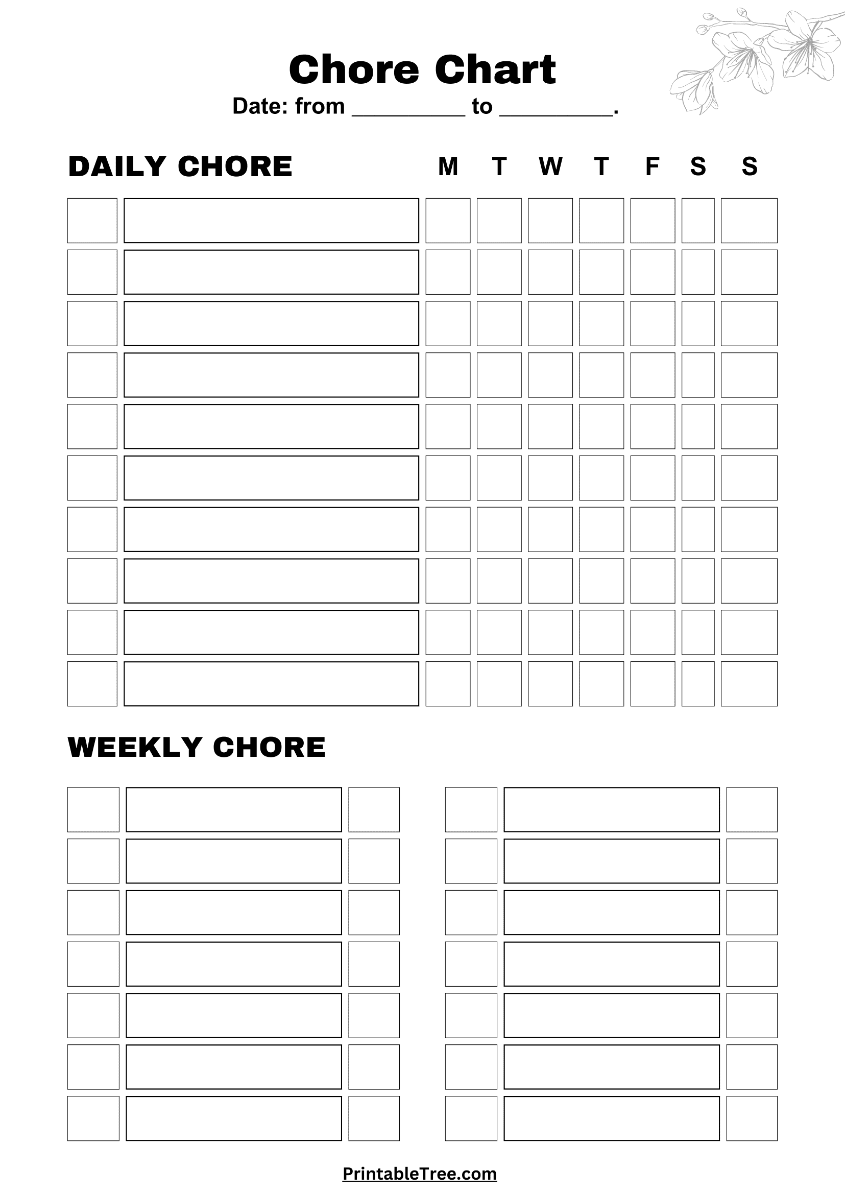 Free Printable Daily Chore Chart
