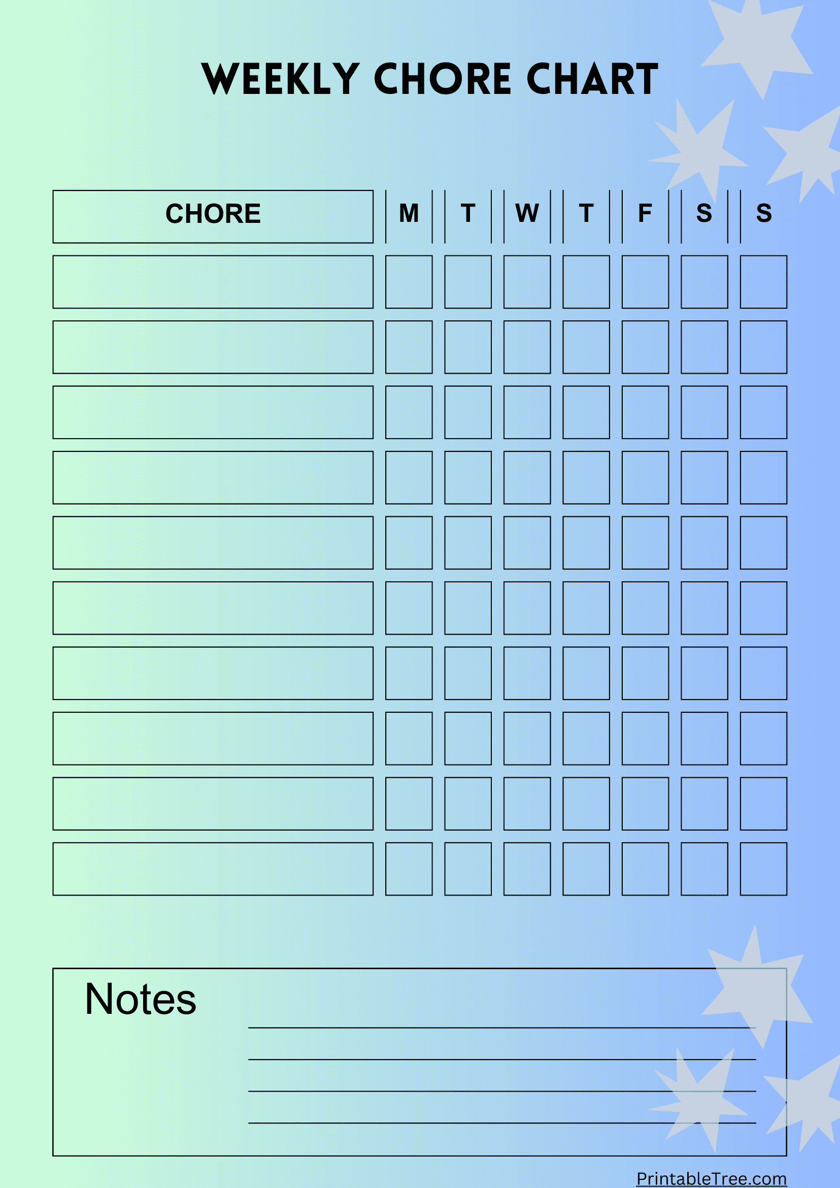 chore chart printable template chore chart printable template