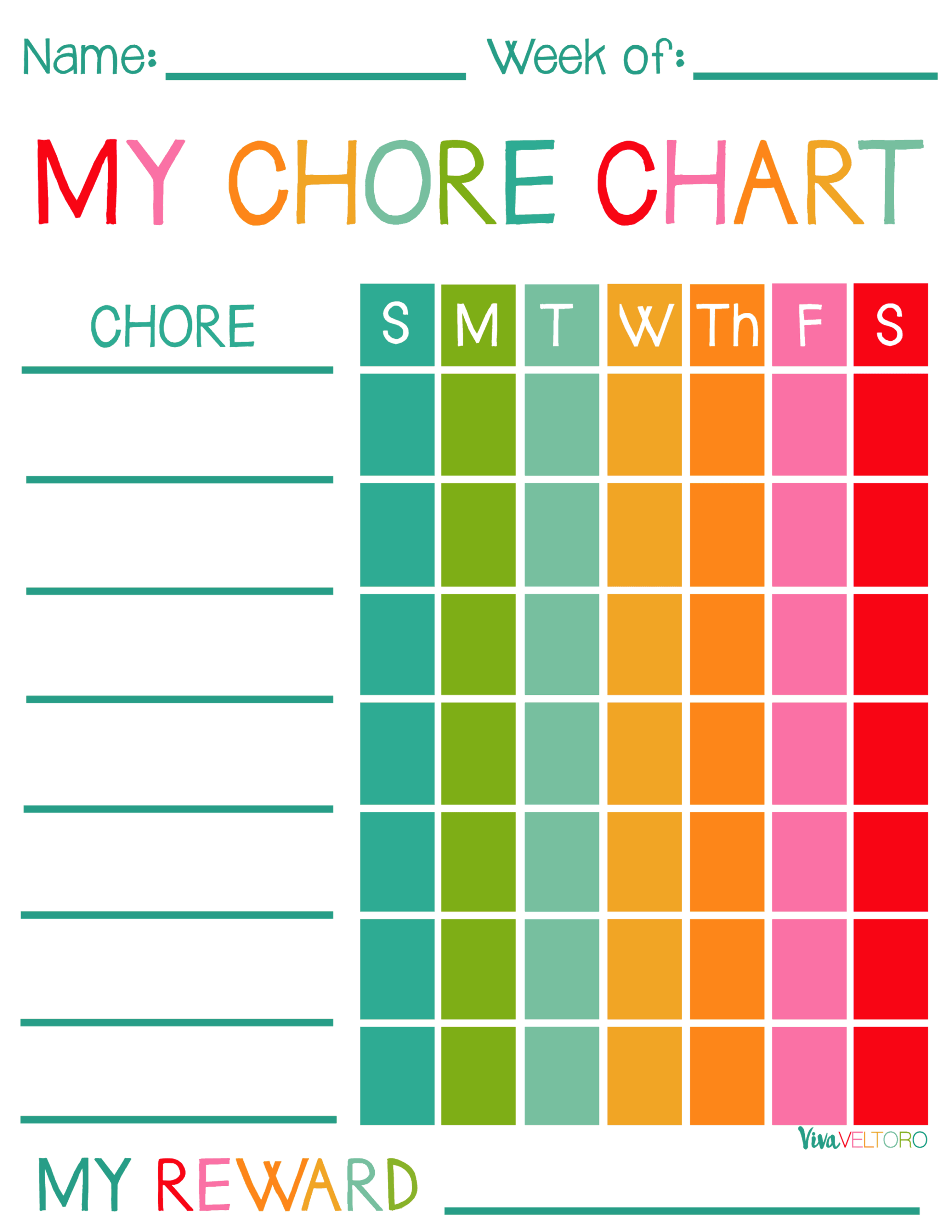 Printable Chore Chart Free