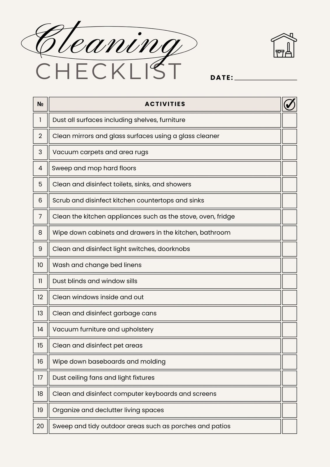 Free Printable Cleaning Checklist Templates Canva Free Printable Cleaning Checklist Templates Canva