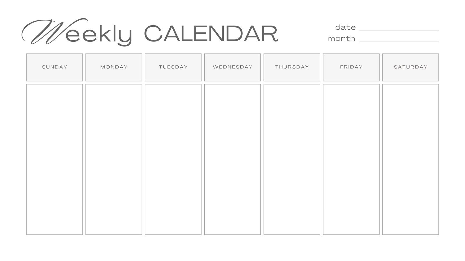 Week Schedule Printable Free