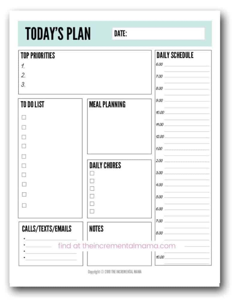 free printable daily planner