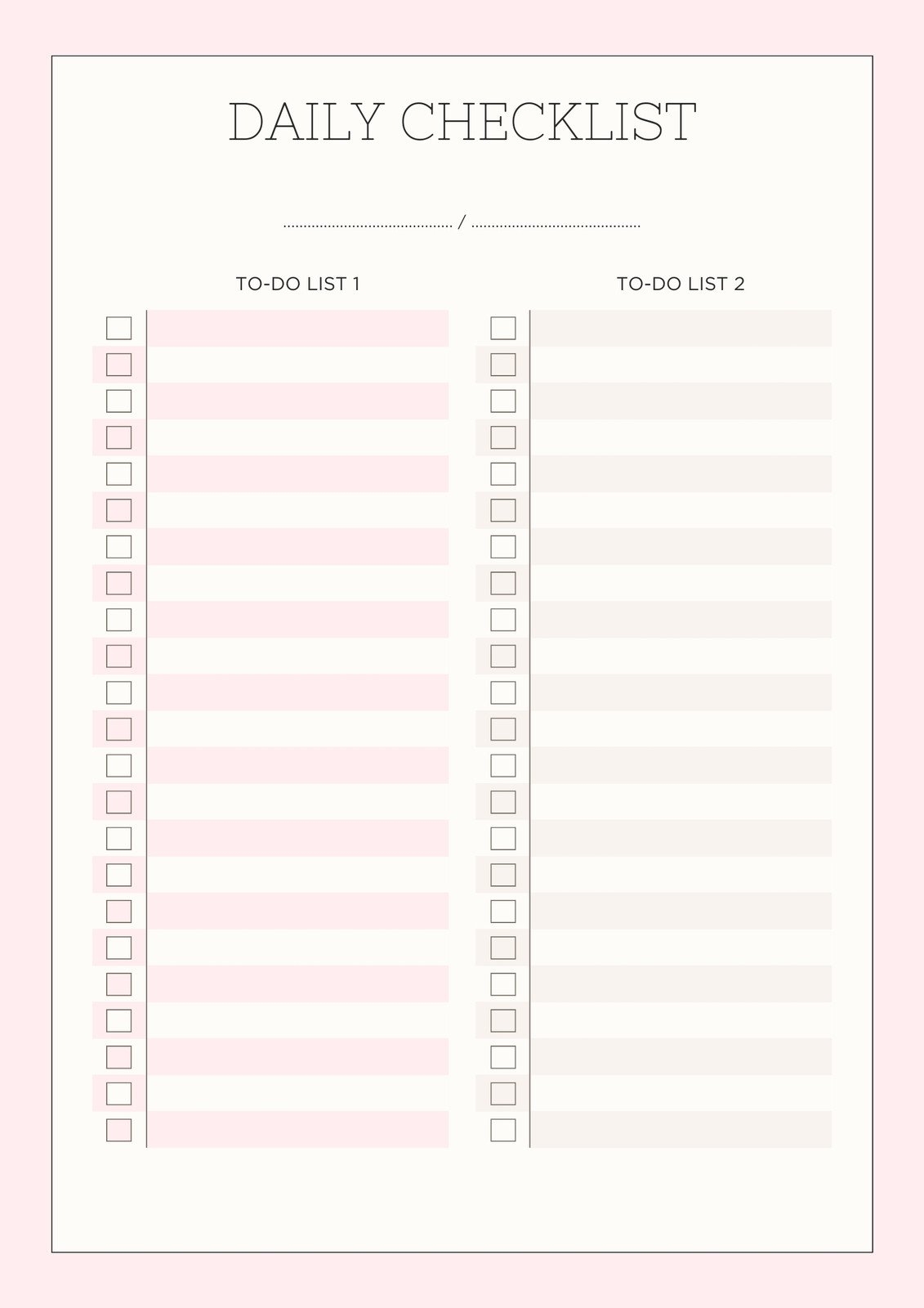 Free Printable Editable Daily Checklist Templates Canva