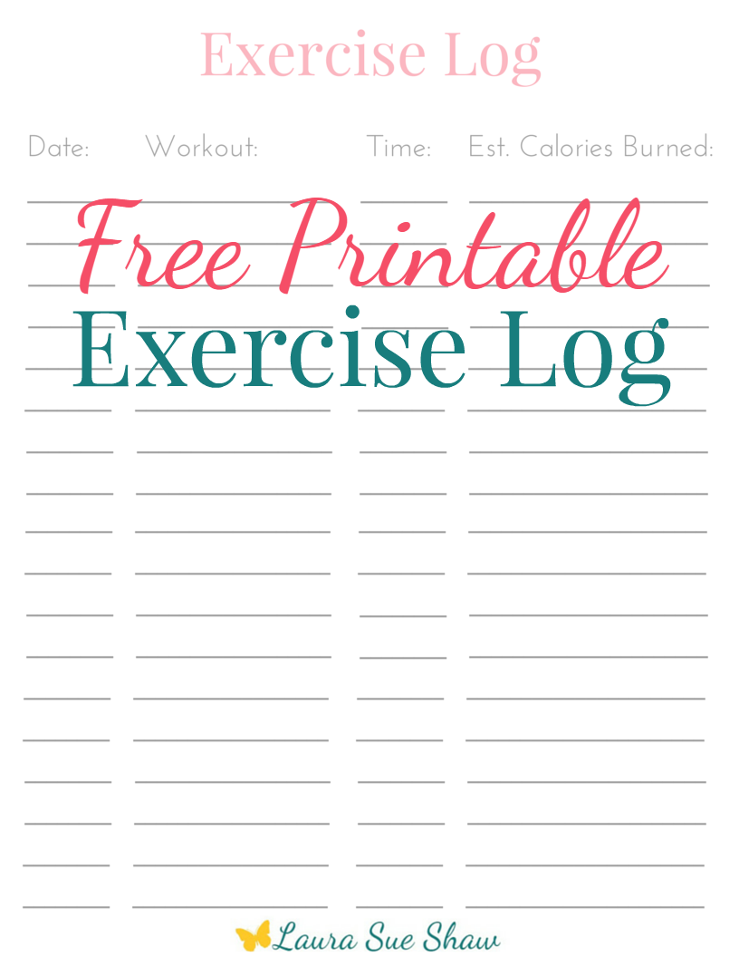 free printable exercise log