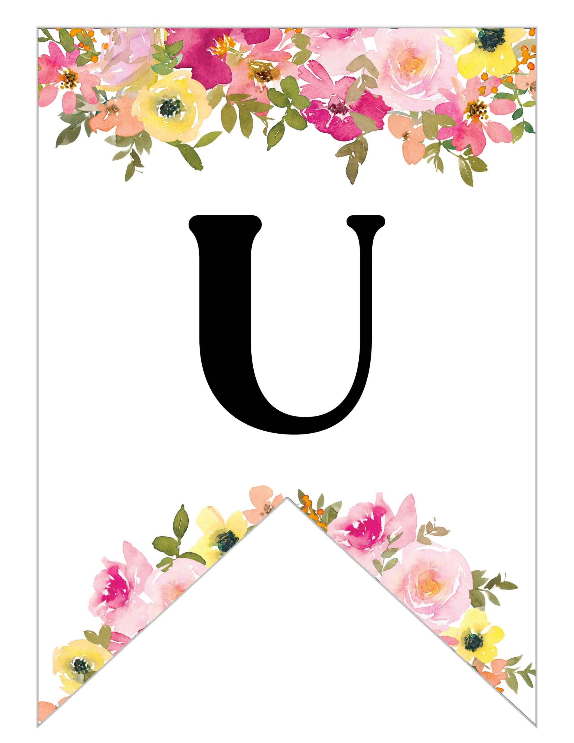 Free Printable Floral Alphabet Banner Letters Lovely Planner