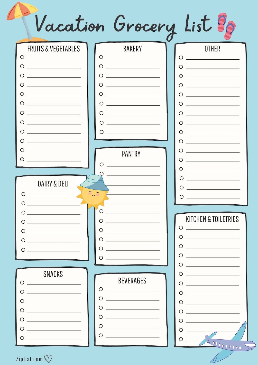 Free Printable Grocery List Templates In PDF WORD