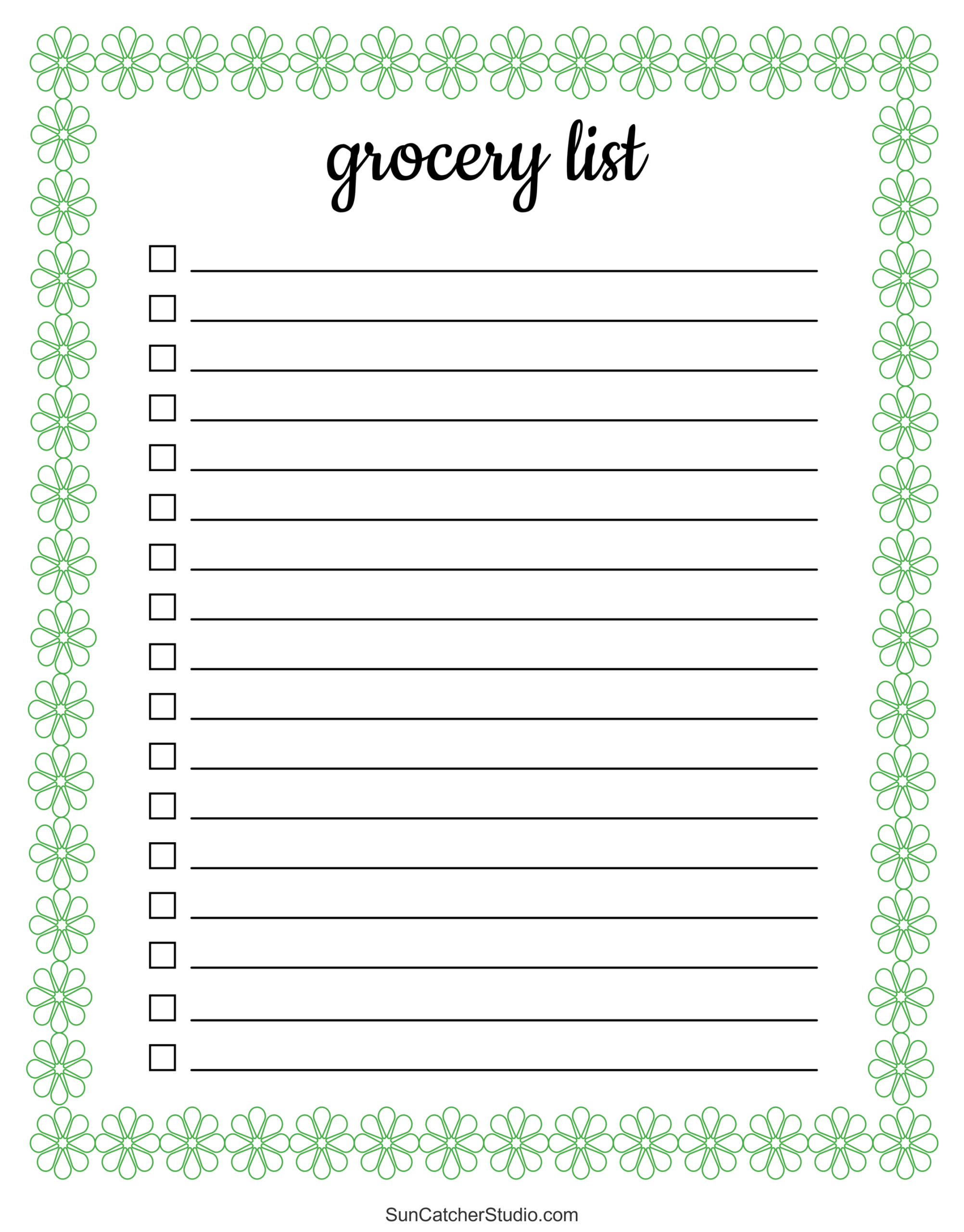 Free Printable Grocery List Templates PDF Shopping Lists Free Printables Lettering SVG Files Tools Apps