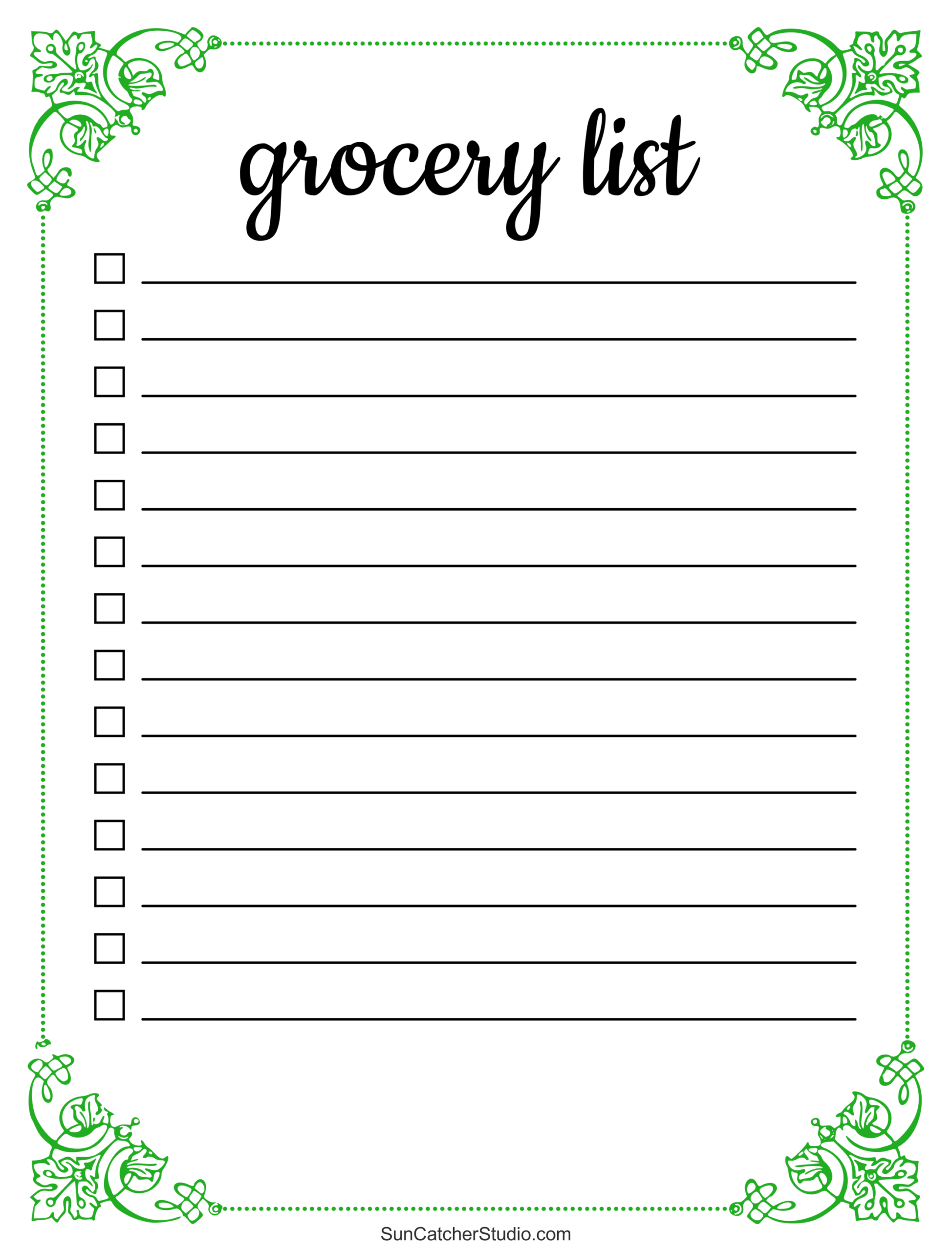 Free Printable Grocery List Templates PDF Shopping Lists Free Printables Lettering SVG Files Tools Apps