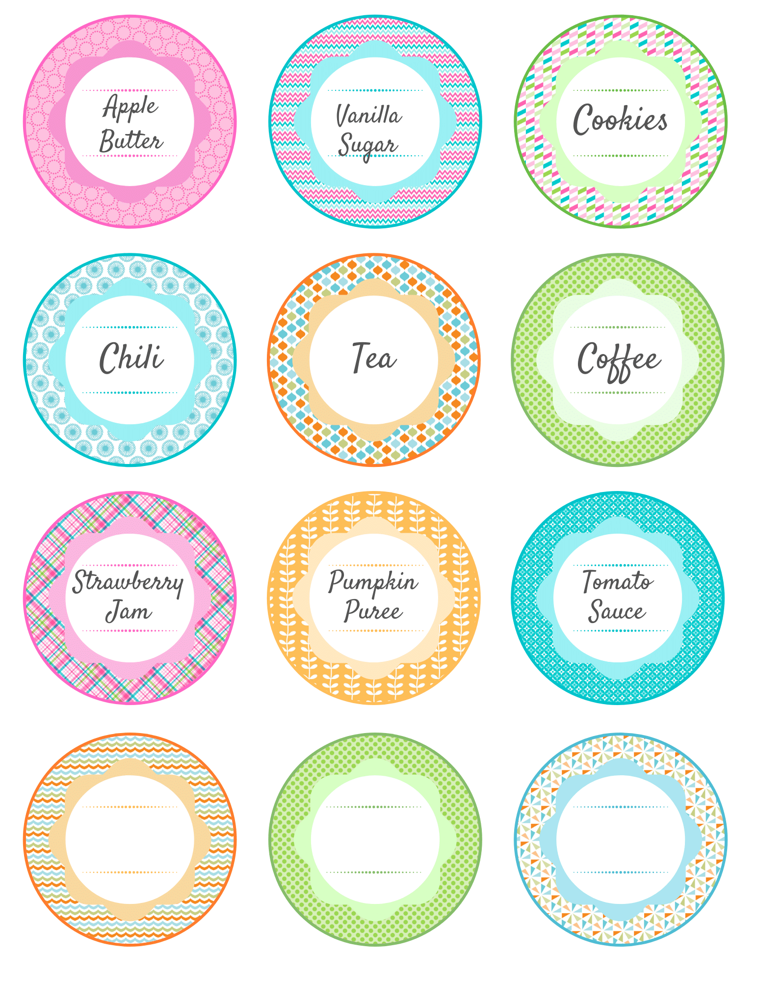 free printable jar tags