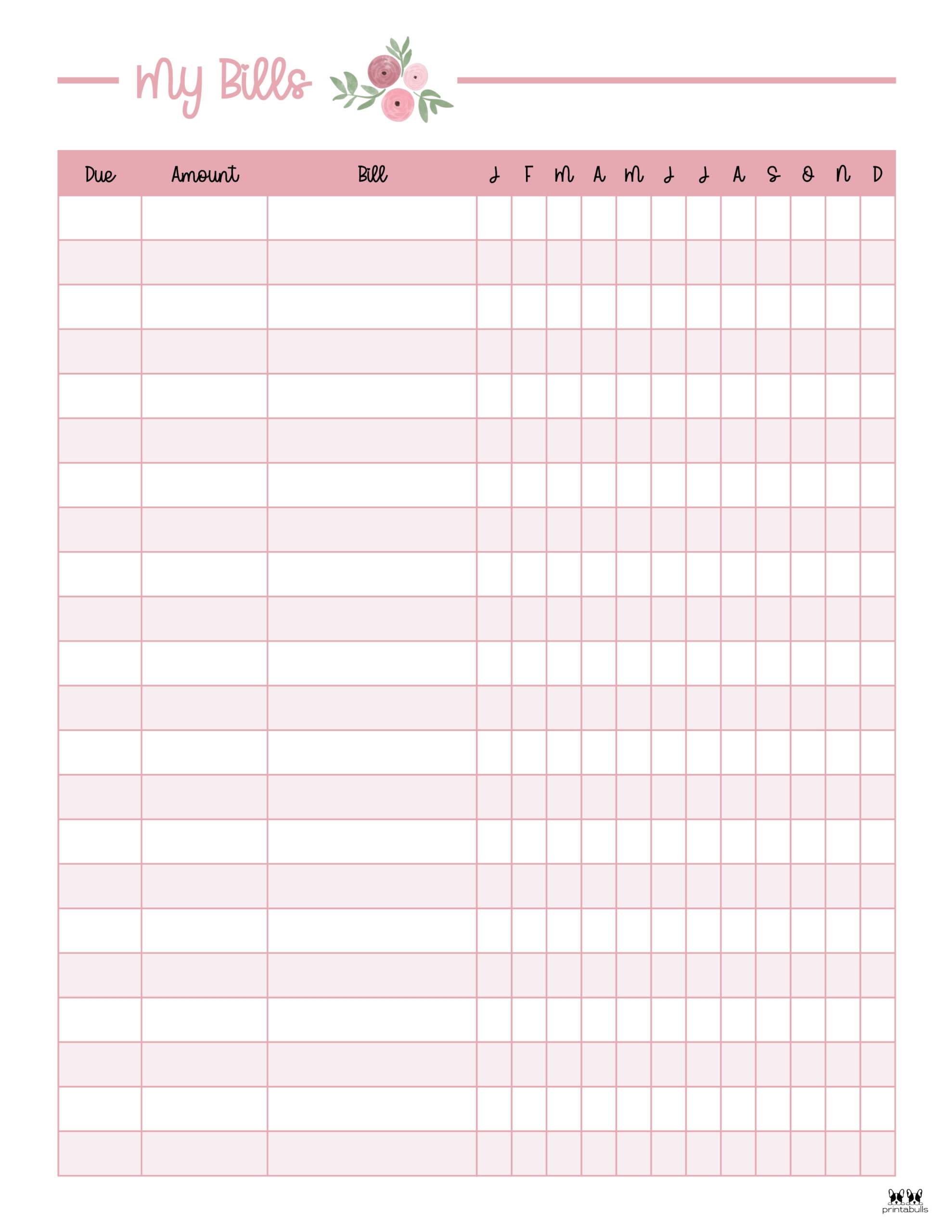 Free Printable Monthly Bill Organizer Printable Party Favors Free Printable Monthly Bill Organizer Printable Party Favors