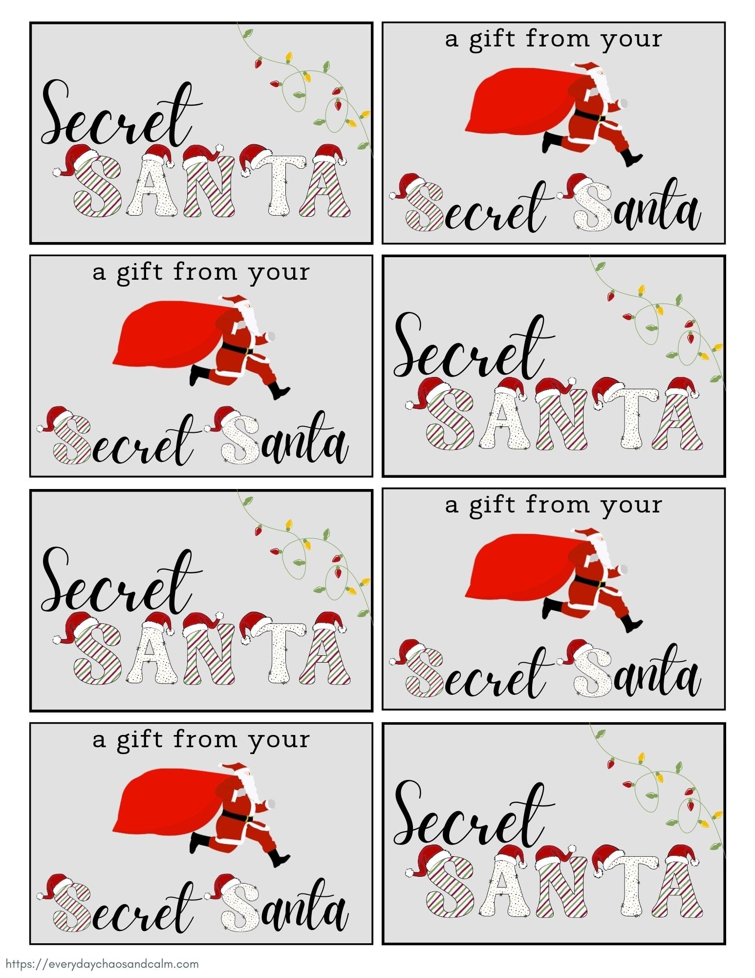 Free Printable Secret Santa Gift Tags Free Printable Secret Santa Gift Tags
