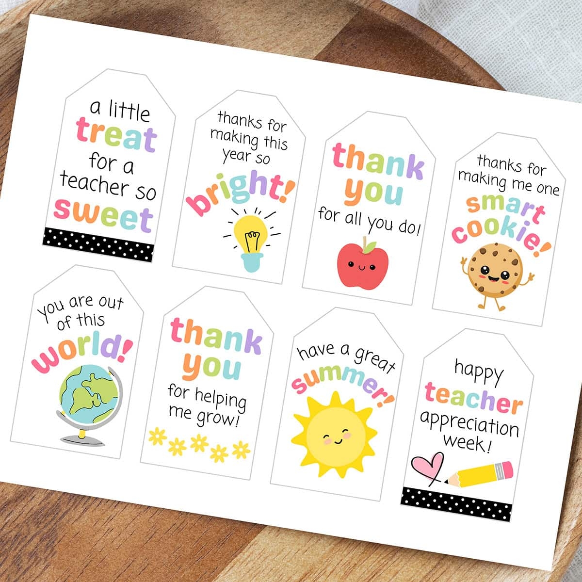 Teacher Appreciation Free Printables