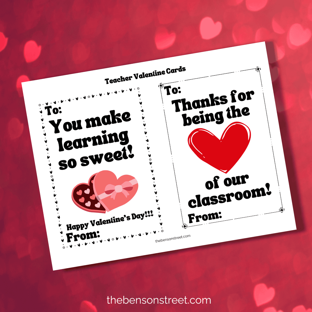 happy valentines day teacher printable