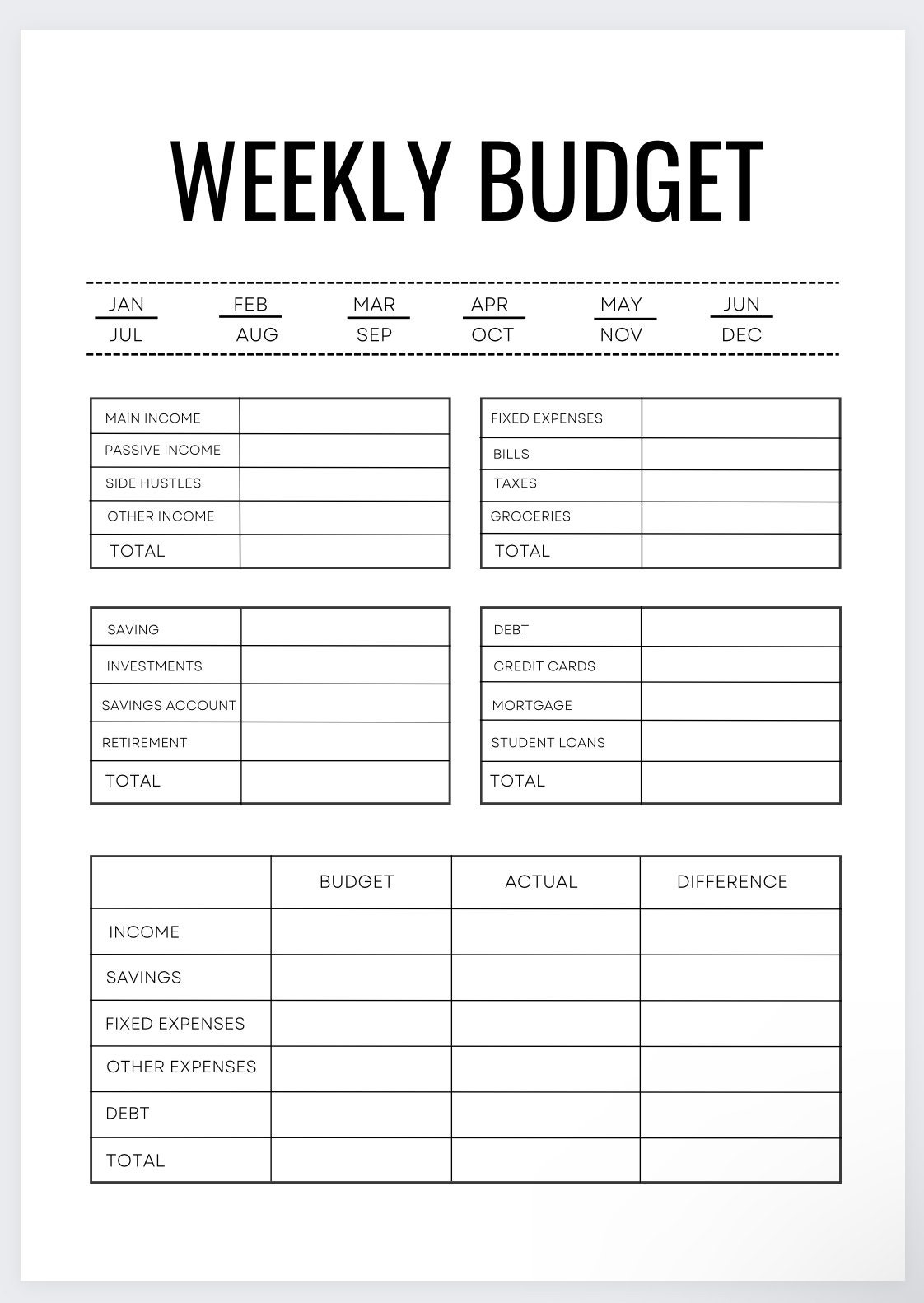 Free Printable Weekly Budget Planner Template Download Free Printable Weekly Budget Planner Template Png Images Free Worksheets On Clipart Library