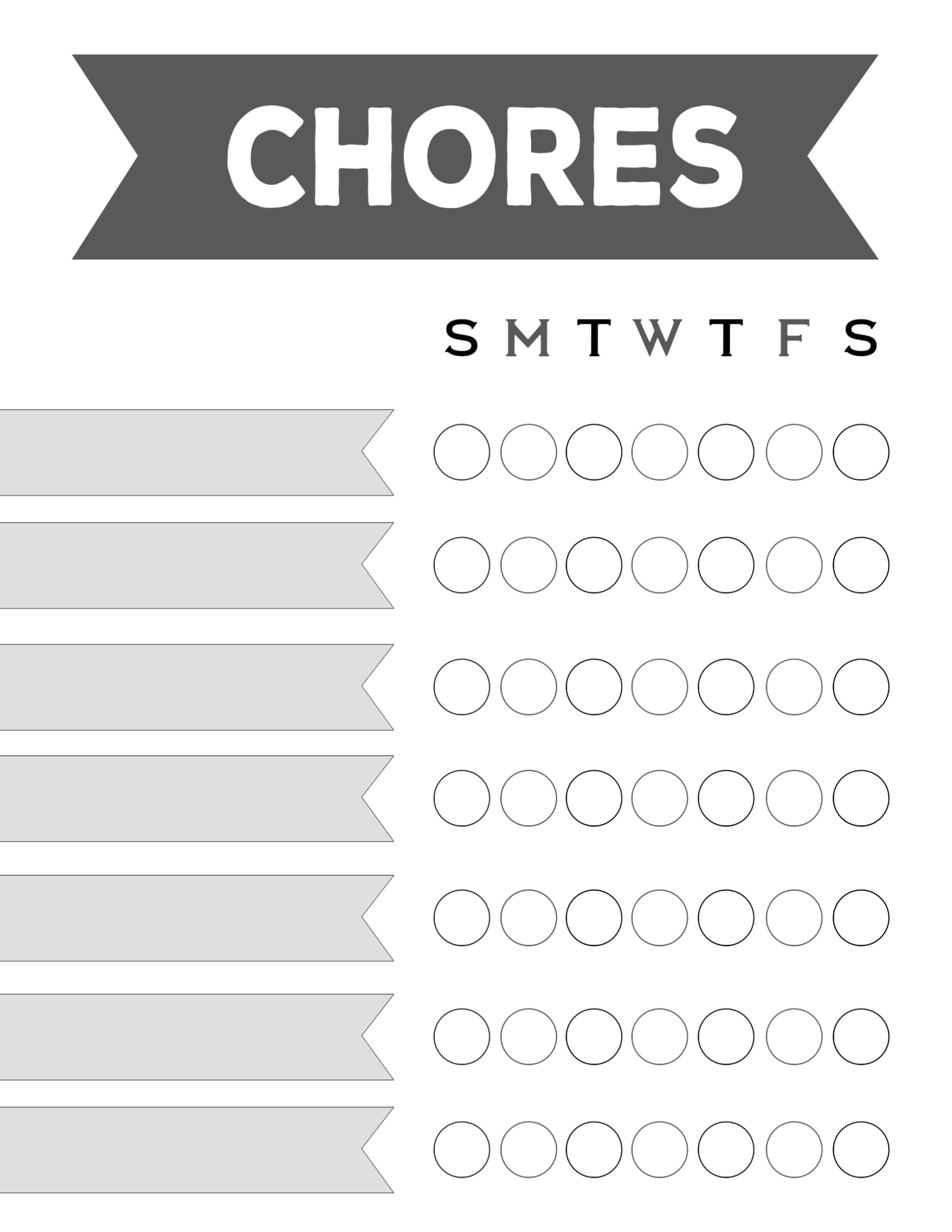 printable weekly chore chart