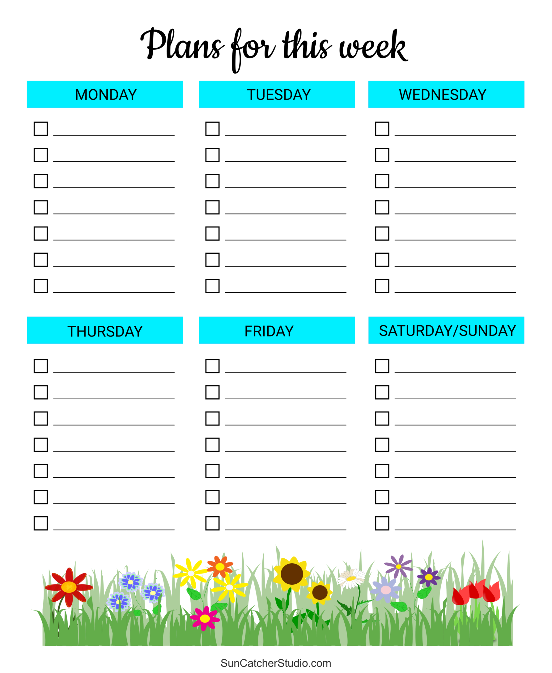Free Printable Weekly Planner Templates PDF Free Printables Lettering SVG Files Tools Apps