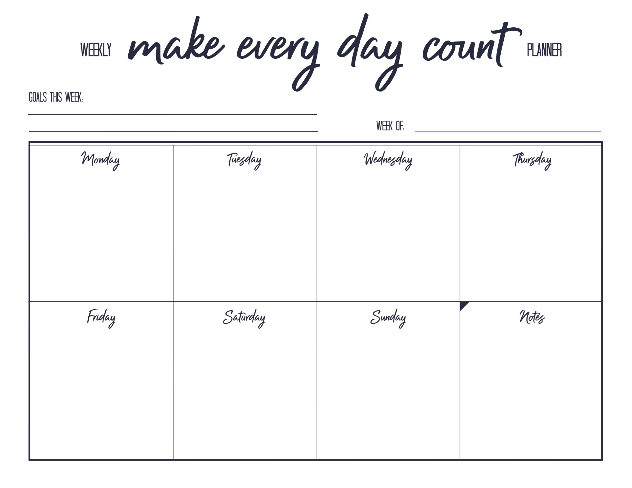 free printable weekly planner pretty