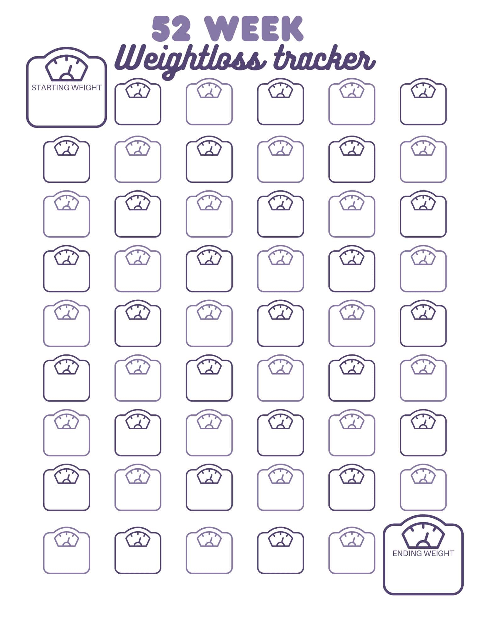 printable weight loss tracker free