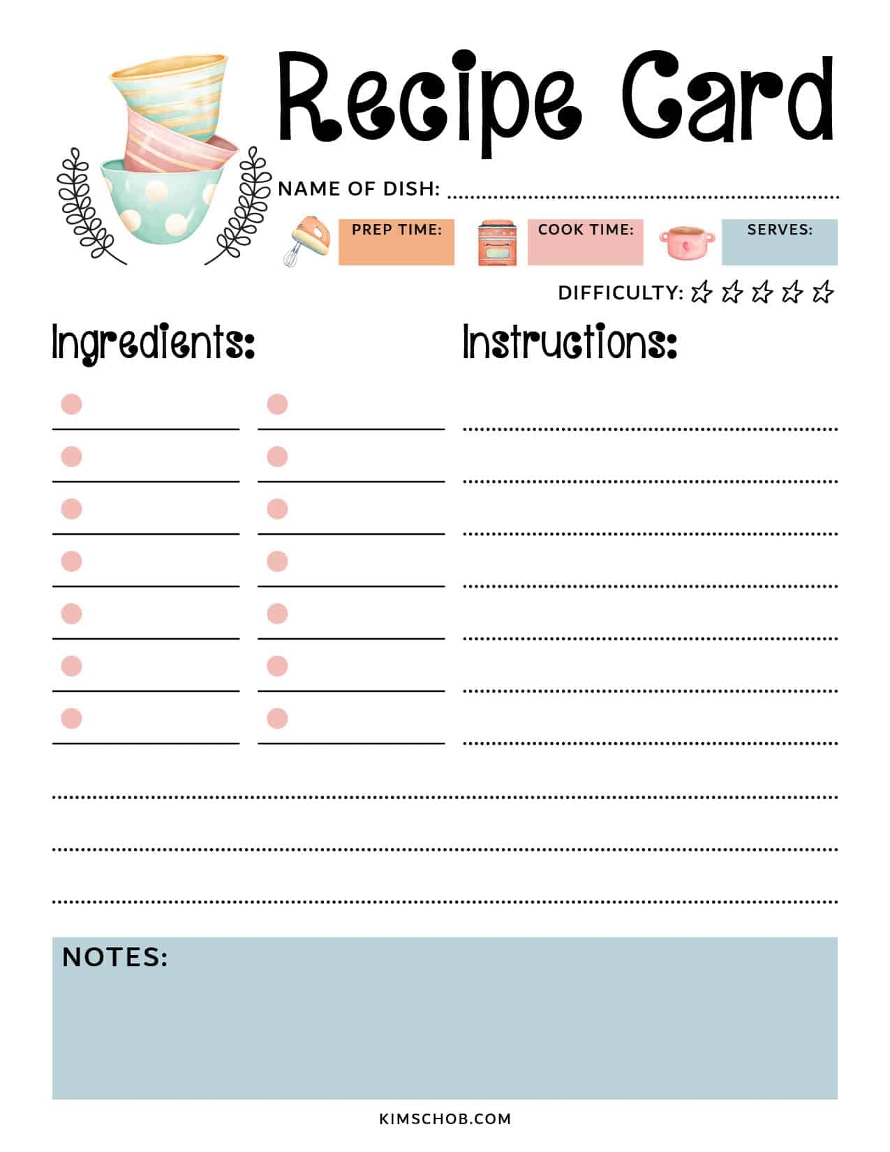 free printable recipe cards free printable recipe cards