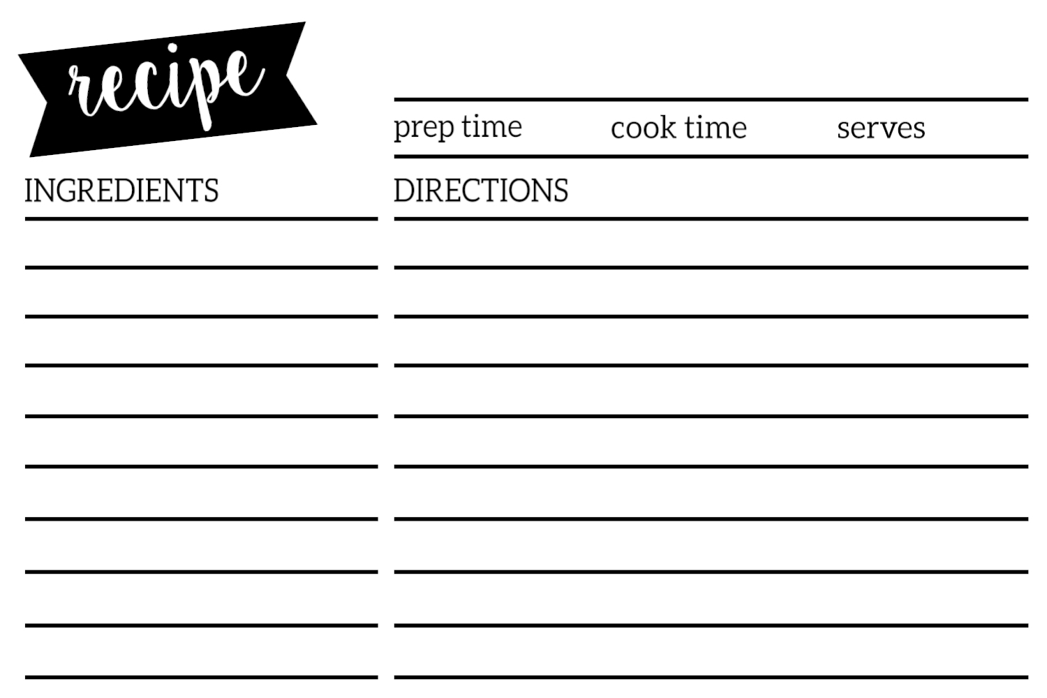 printable editable recipe card template printable editable recipe card template