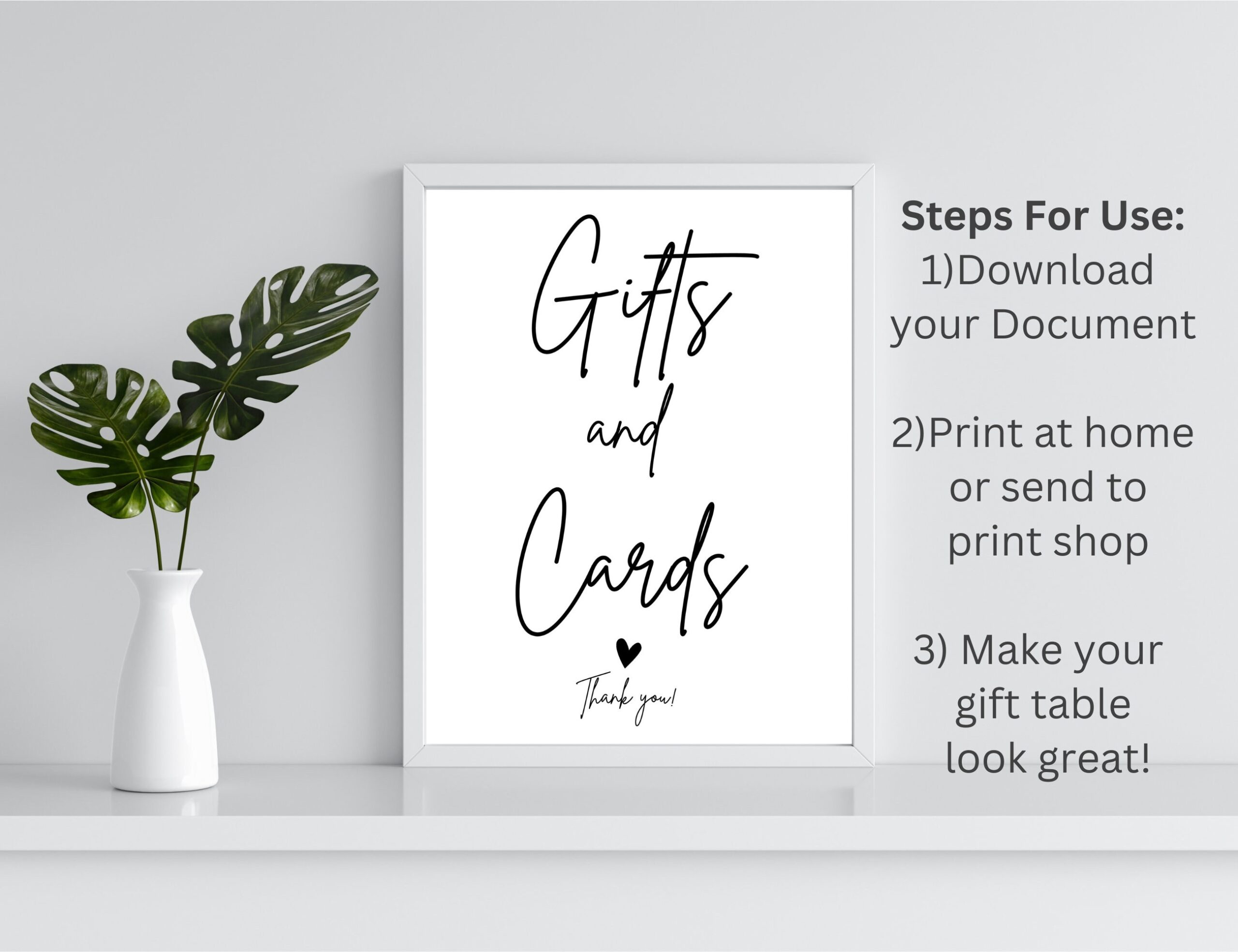 free printable cards and gifts sign