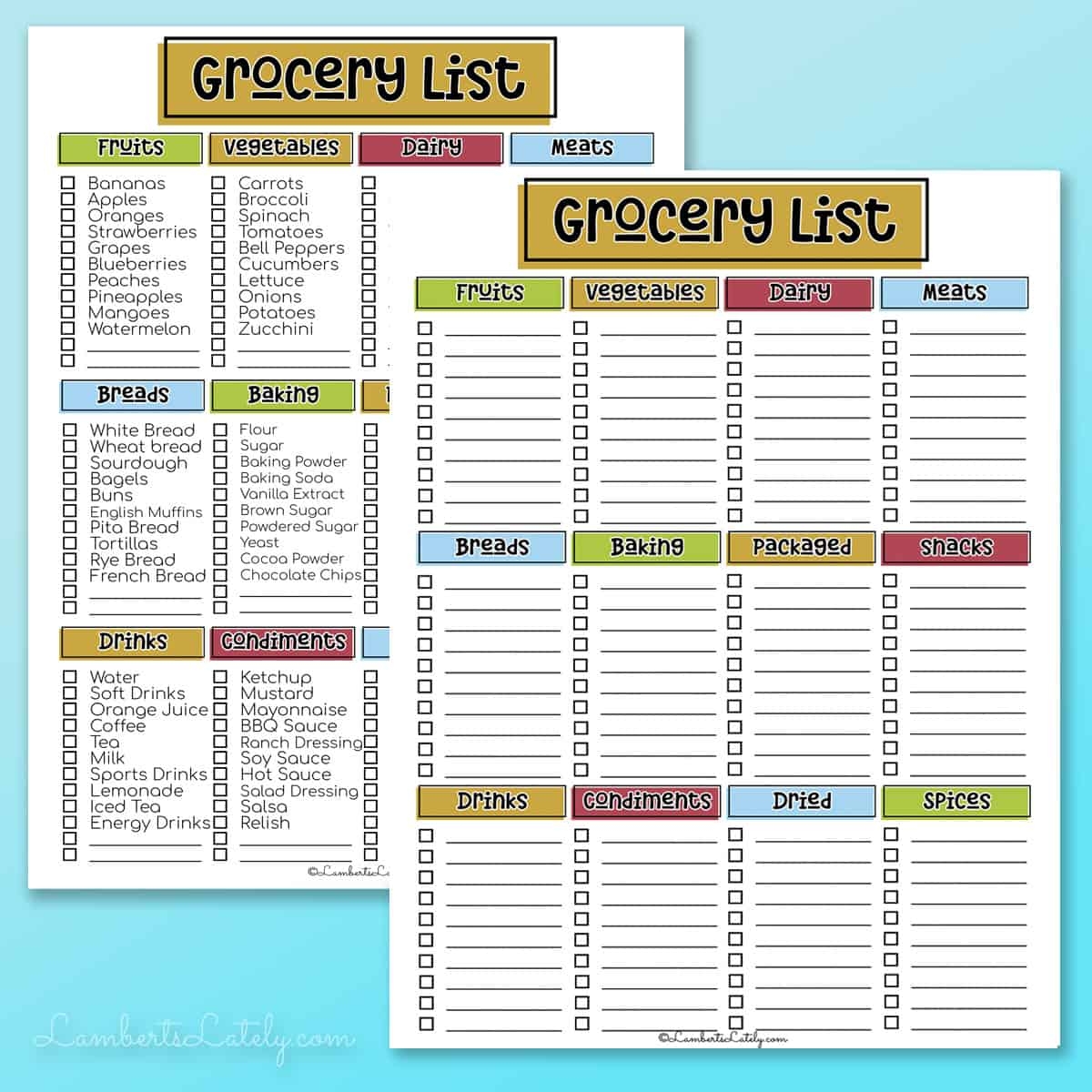 Grocery List Template Free Printables Lamberts Lately Grocery List Template Free Printables Lamberts Lately