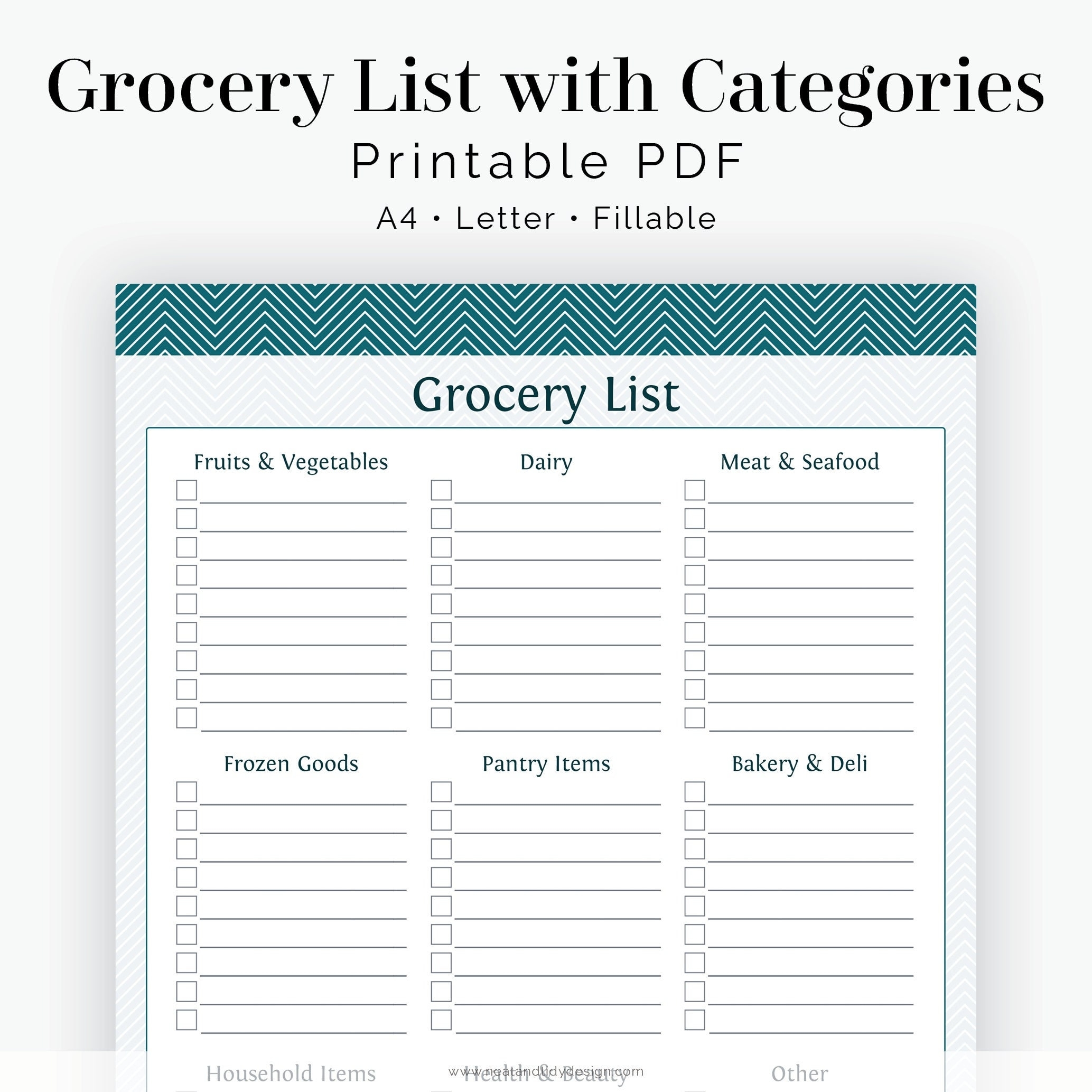 Grocery Shopping List With Categories Chevron Fillable Printable PDF Instant Download Etsy Grocery Shopping List With Categories Chevron Fillable Printable PDF Instant Download Etsy