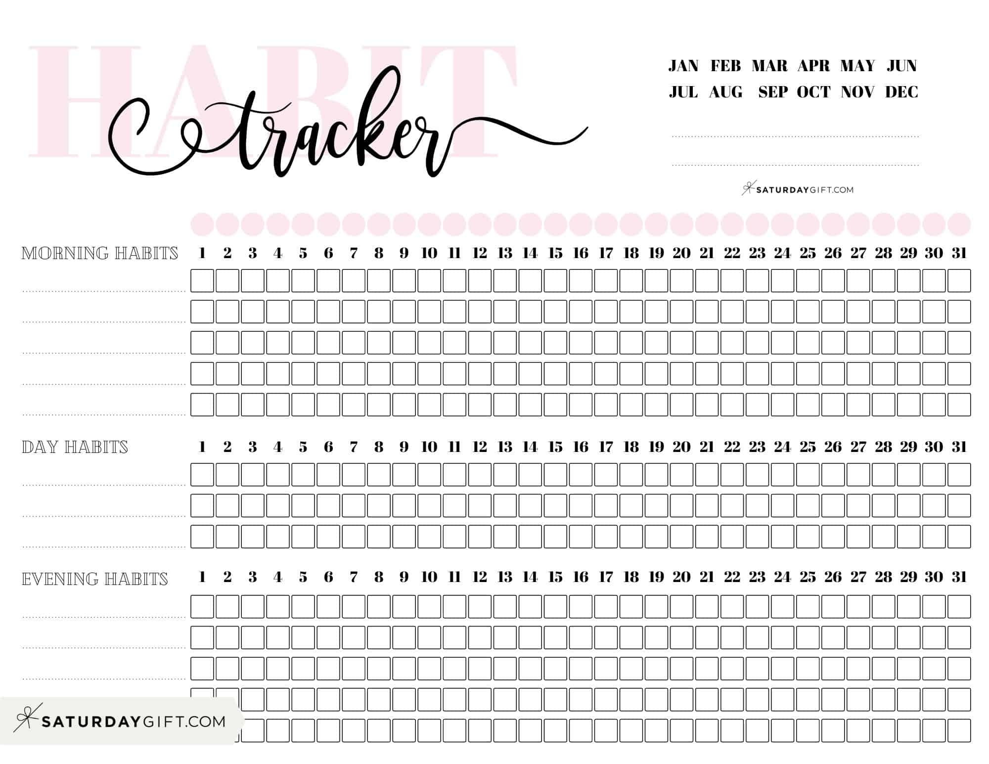 Free Habit Tracker Printable