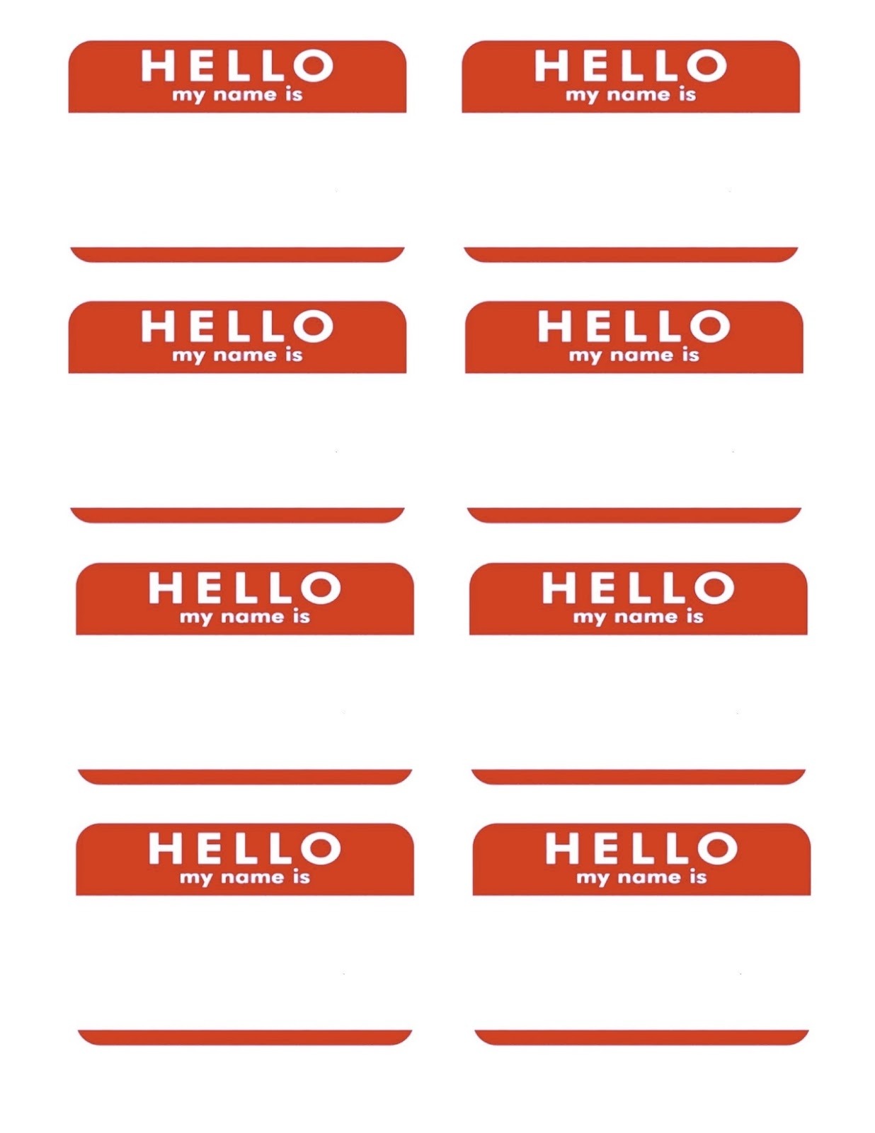 Hello My Name Is Tags Printable