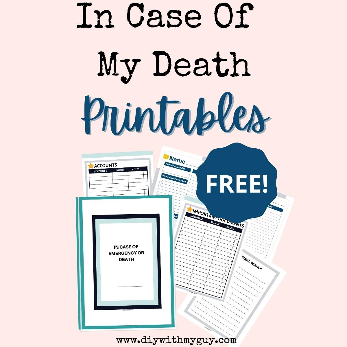 free printable end of life binder