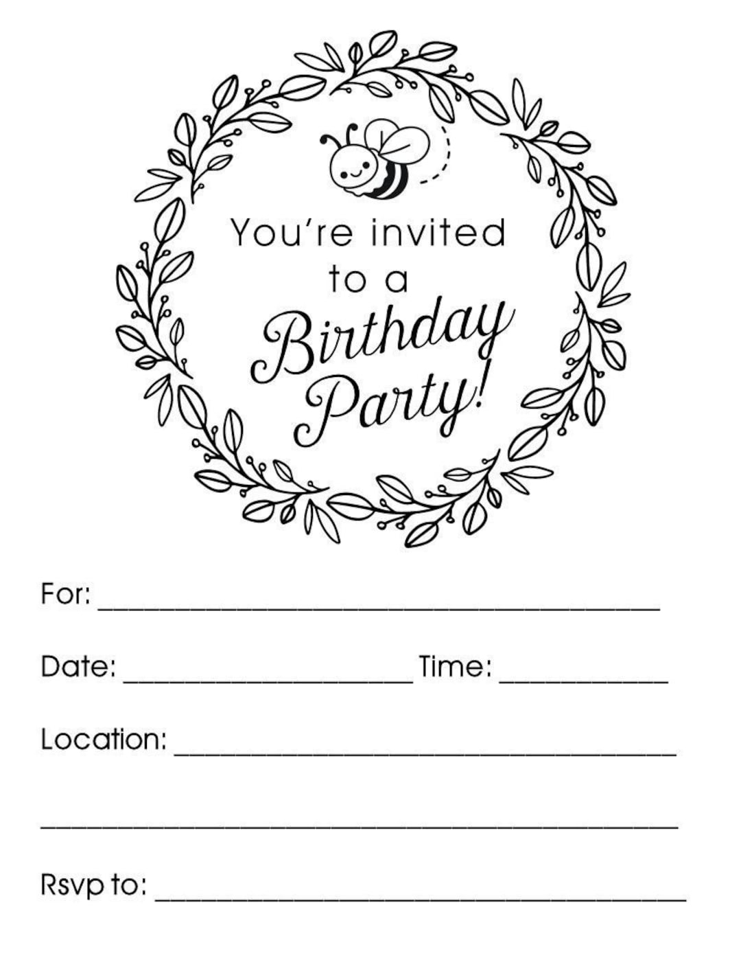 Printable Birthday Invitation Cards