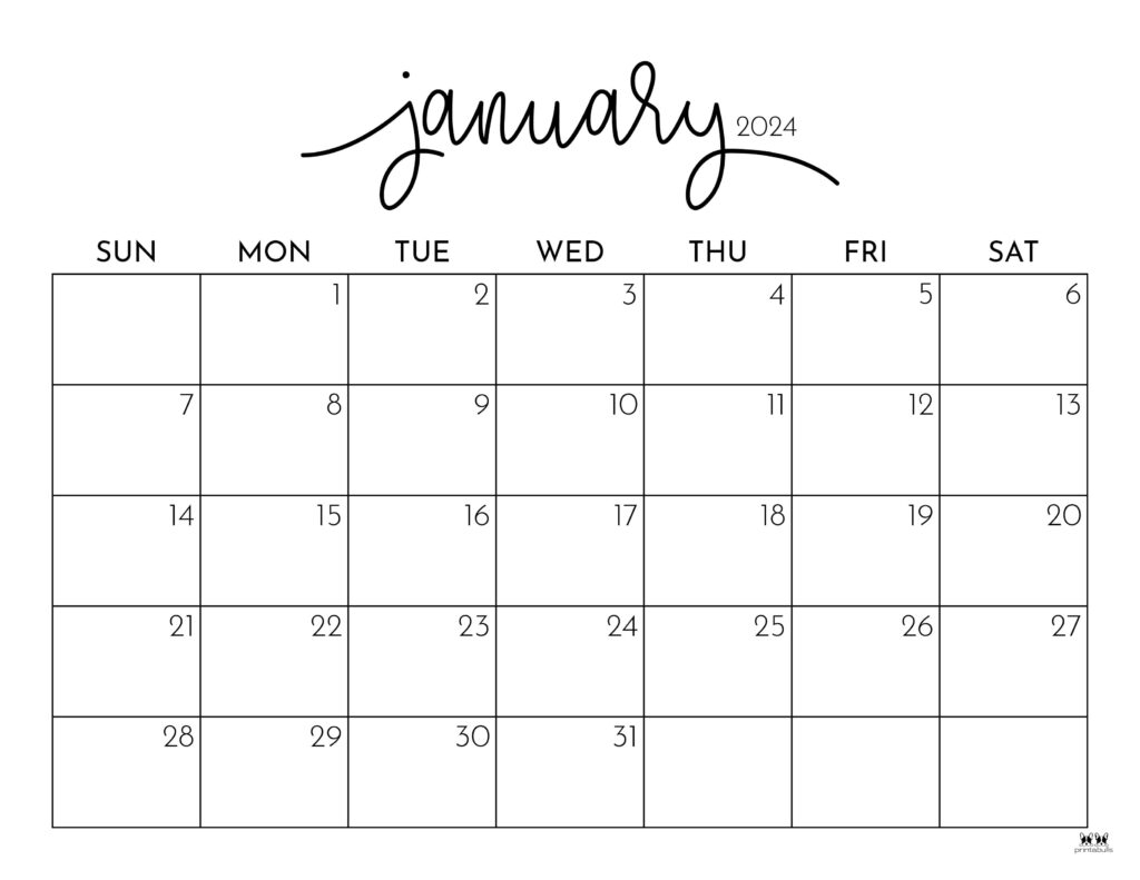 January 2024 Calendars 50 FREE Printables Printabulls January 2024 Calendars 50 FREE Printables Printabulls