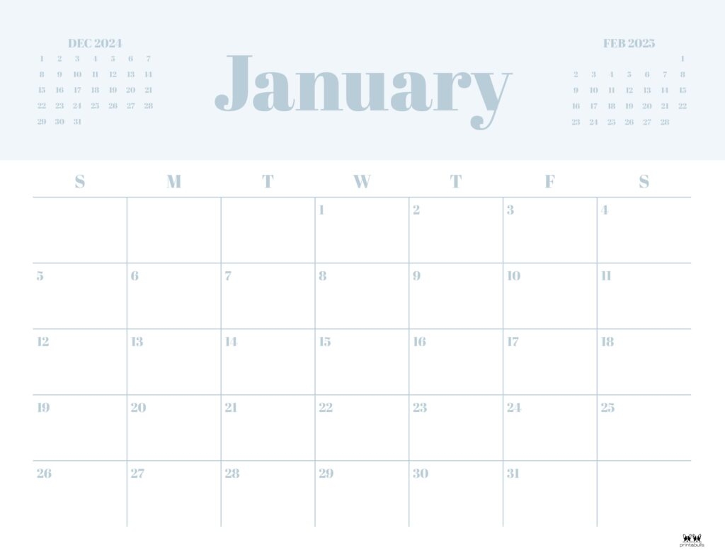 January 2025 Calendars 107 FREE Printables Printabulls January 2025 Calendars 107 FREE Printables Printabulls