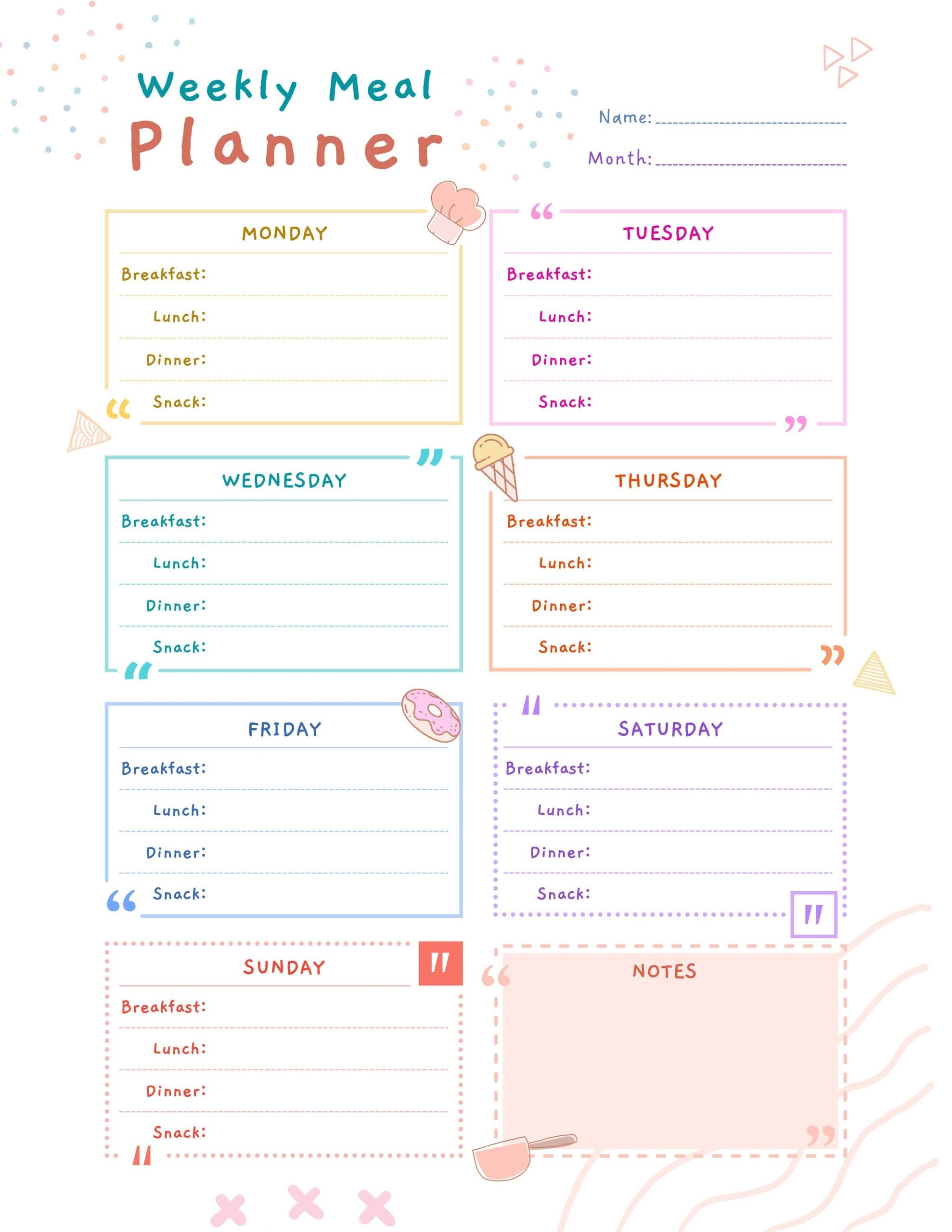 Meal Plan meal Planner meal Planner Printable meal Plan Template meal Prep Meal Tracker Etsy Israel