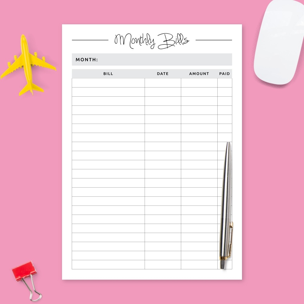 Monthly Bill Payments Template Download Printable PDF Monthly Bill Payments Template Download Printable PDF