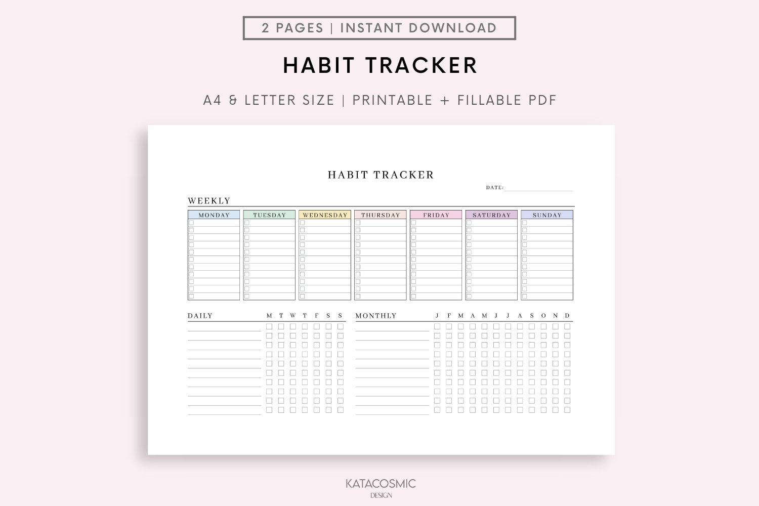daily habit tracker printable
