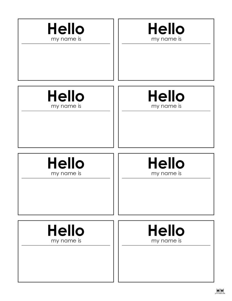Name Tag Labels Hello My Name Is Worksheets Library