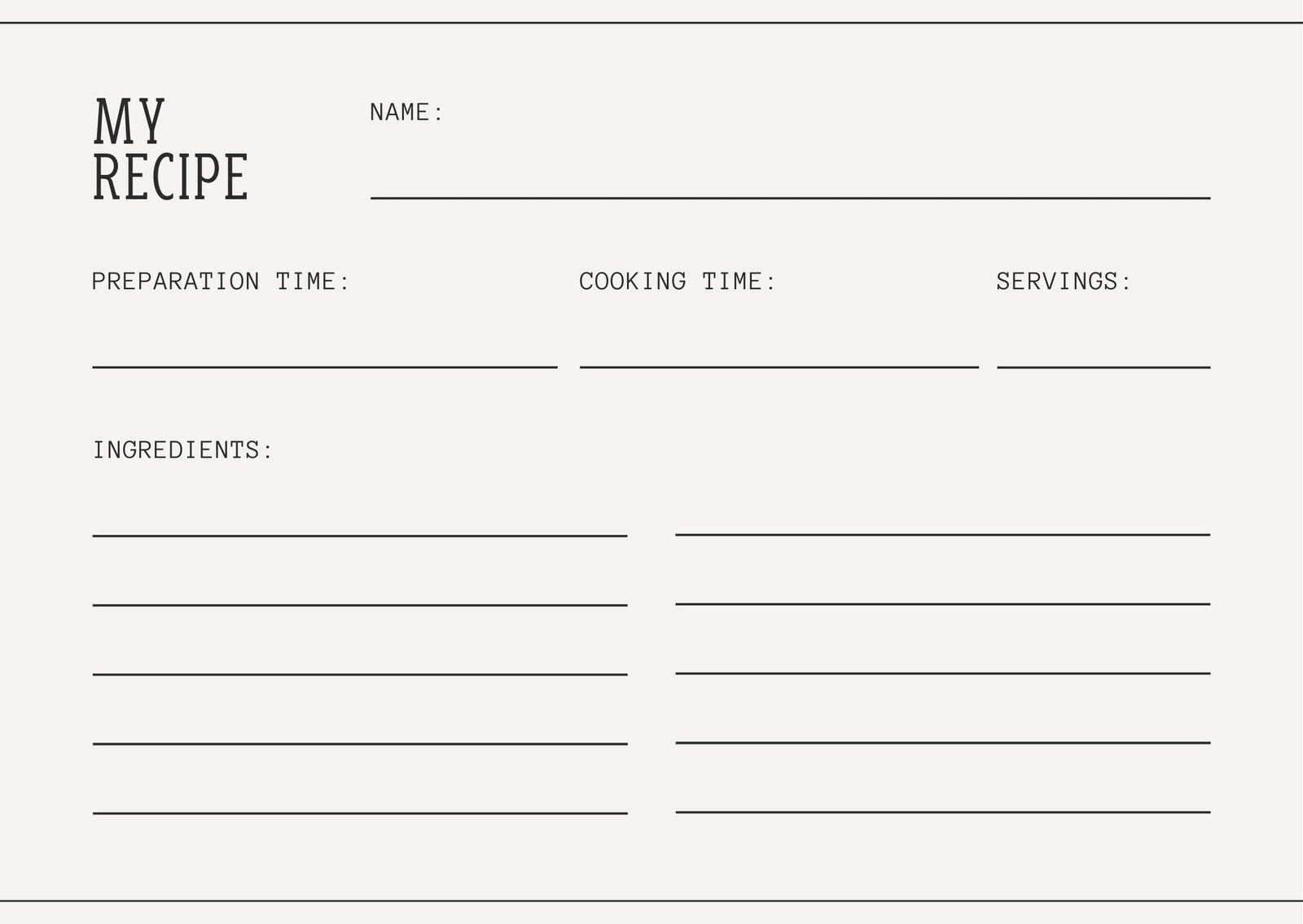 printable blank recipe card template