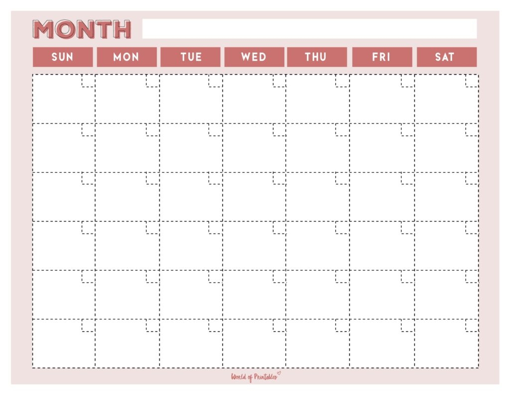 Printable Blank Calendar Templates World Of Printables