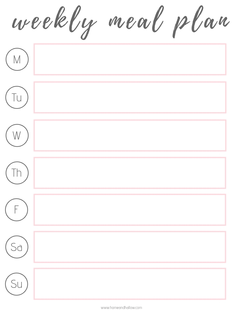 meal planning free printable