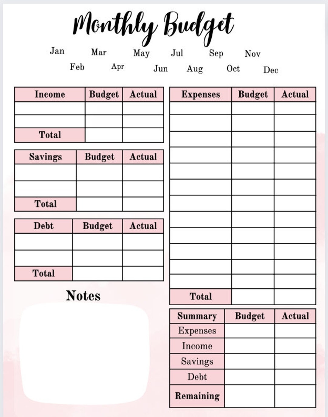household budget template printable household budget template printable