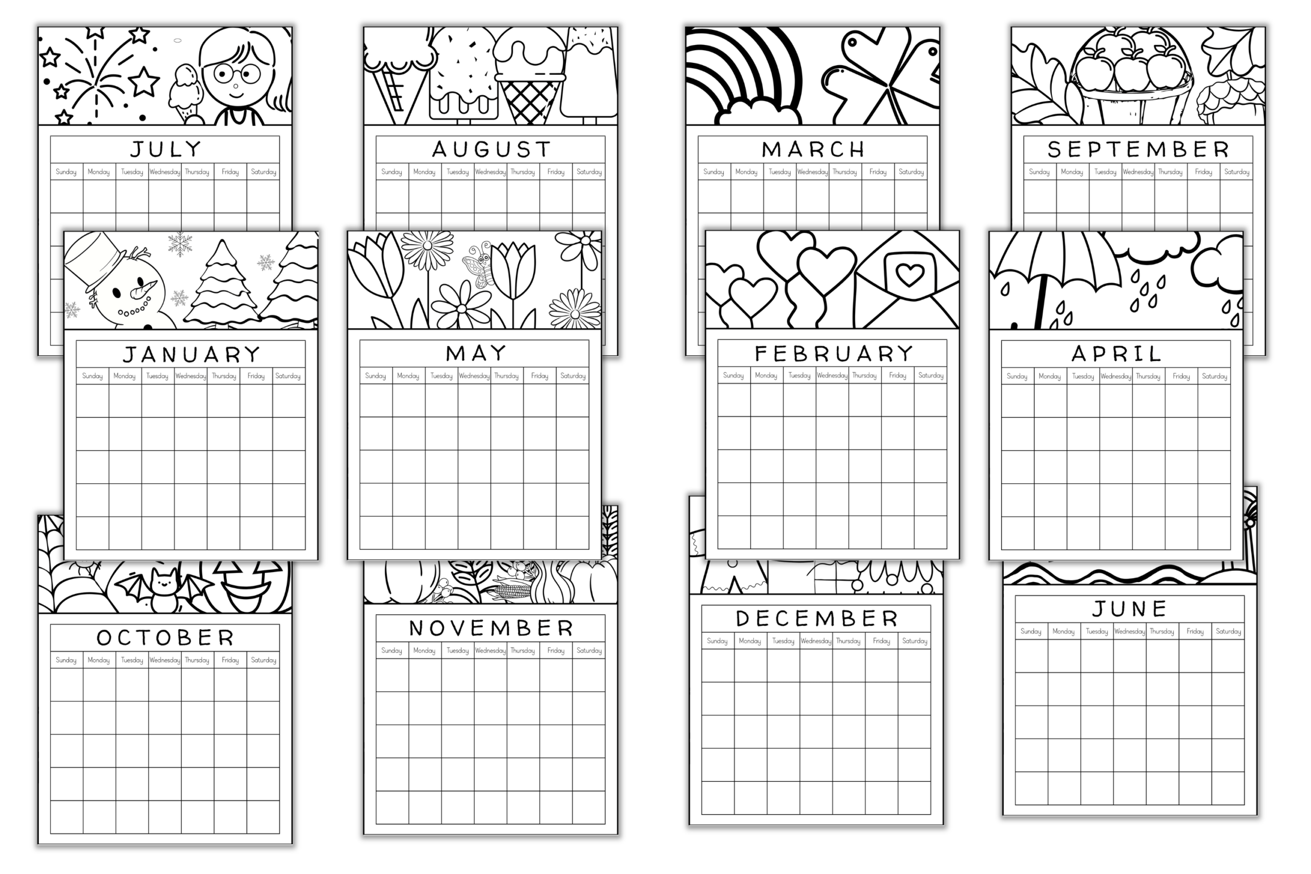 Printable Monthly Calendar Your Kids Will Love To Color The Lead Learner Mom
