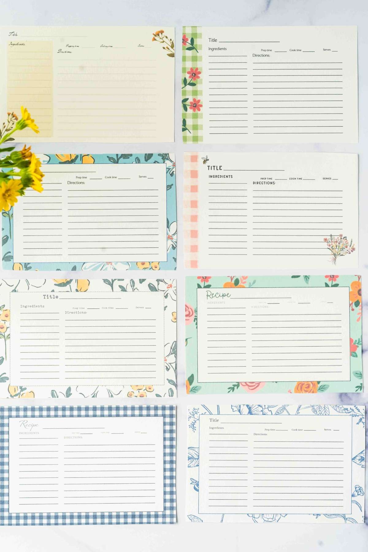 Printable Recipe Cards 10 Free Beautiful Varieties Printable Recipe Cards 10 Free Beautiful Varieties