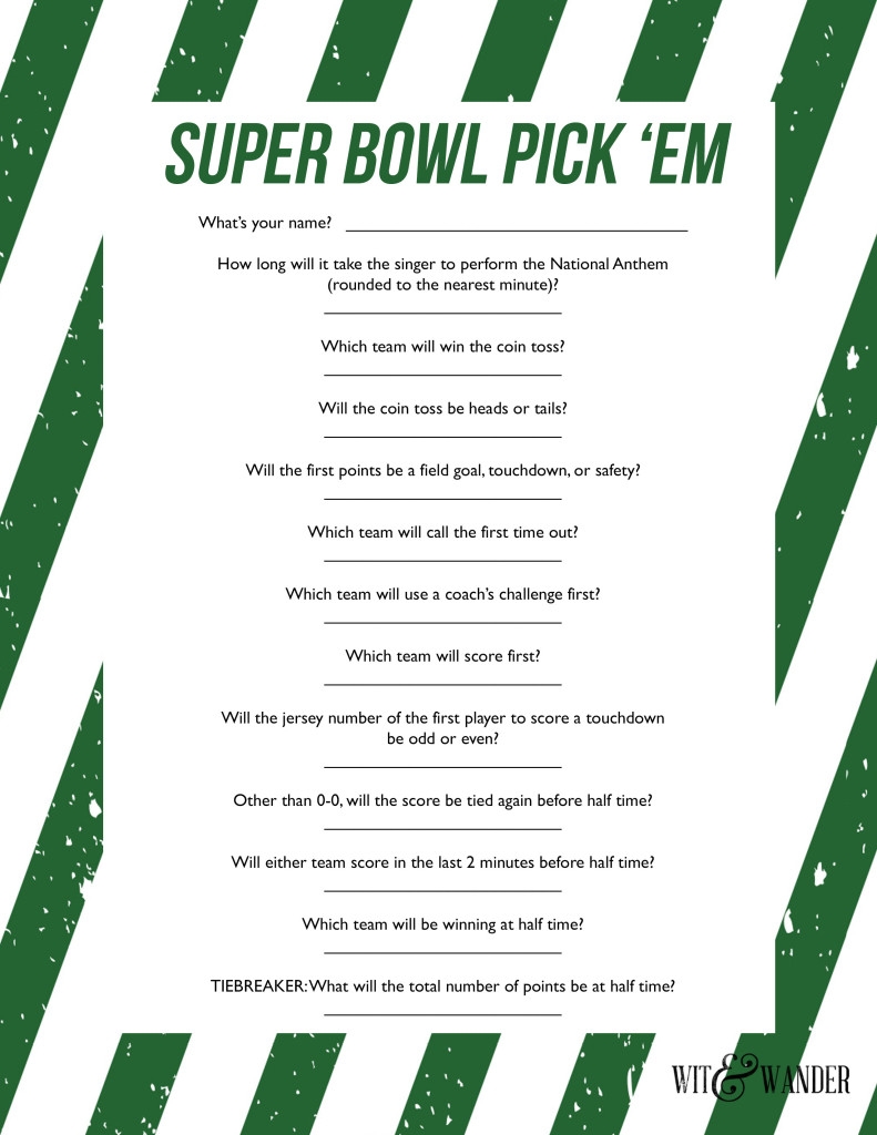 Super Bowl Games Printable