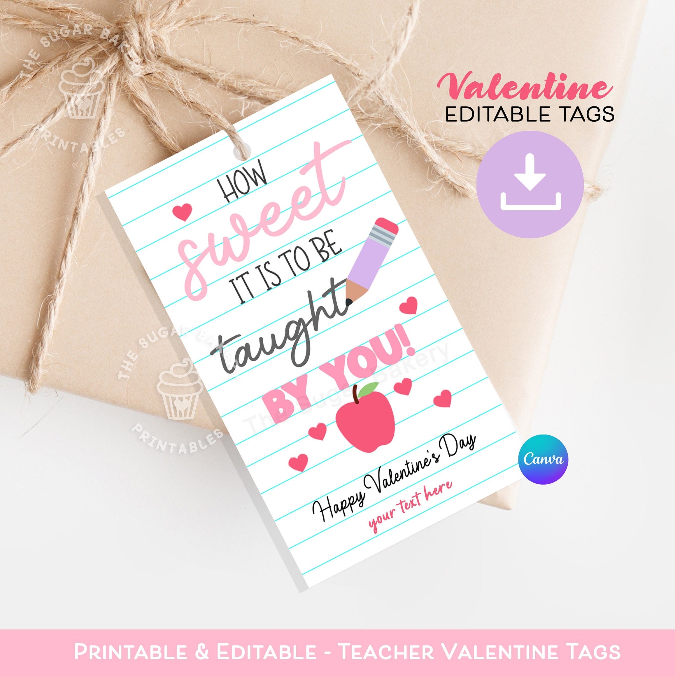 Printable Teacher Valentine Gift Tag EDITABLE Teacher Appreciation TAG Valentine TEACHER Gift Tag Happy Valentine s Day Teacher Gift Tag Etsy