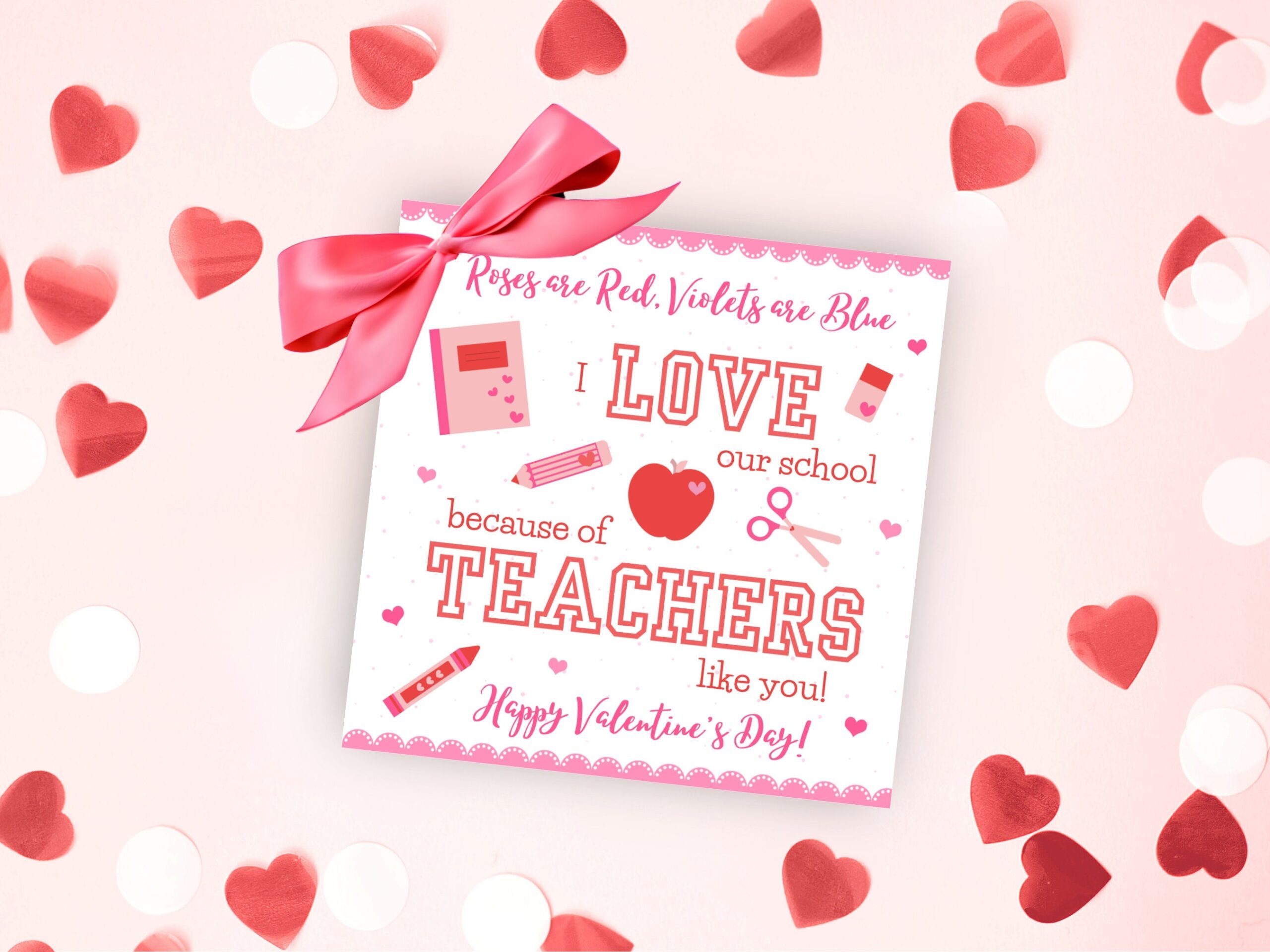 Printable Teacher Valentine s Day Tags School Appreciation PDF Etsy