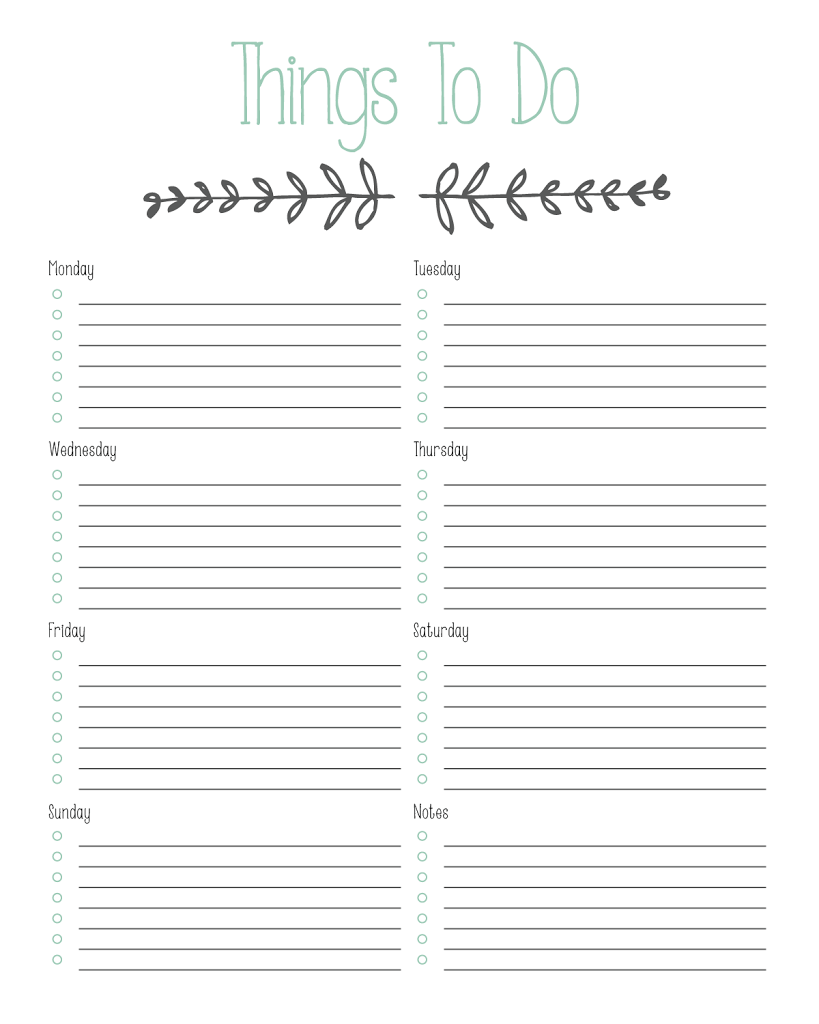 Printable To Do List Designs By Miss Mandee