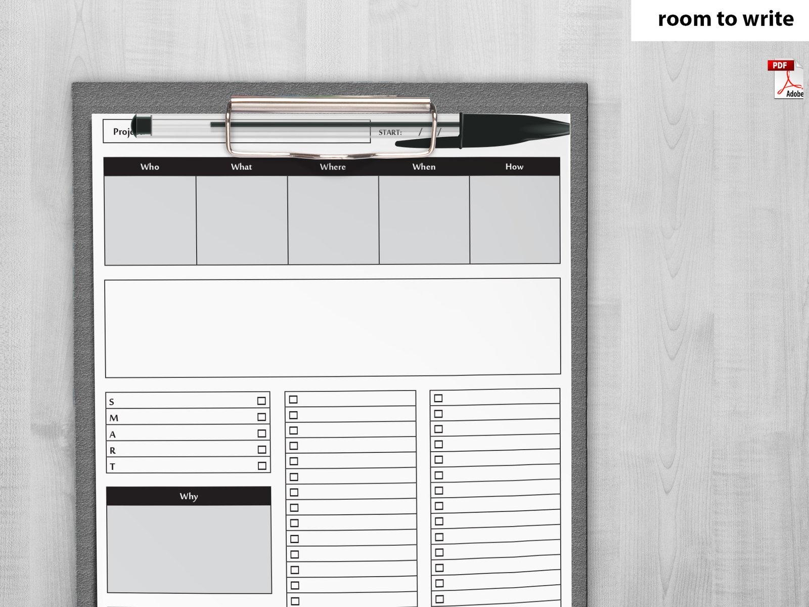 room project planner printable